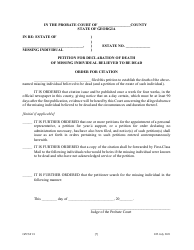 Form GPCSF18 Petition for Declaration of Death of Missing Individual Believed to Be Dead - Georgia (United States), Page 9