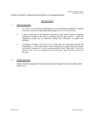 Document preview: Form GPCSF22 Petition to Establish Custodial Account for Minor or Incapacitated Adult - Georgia (United States)