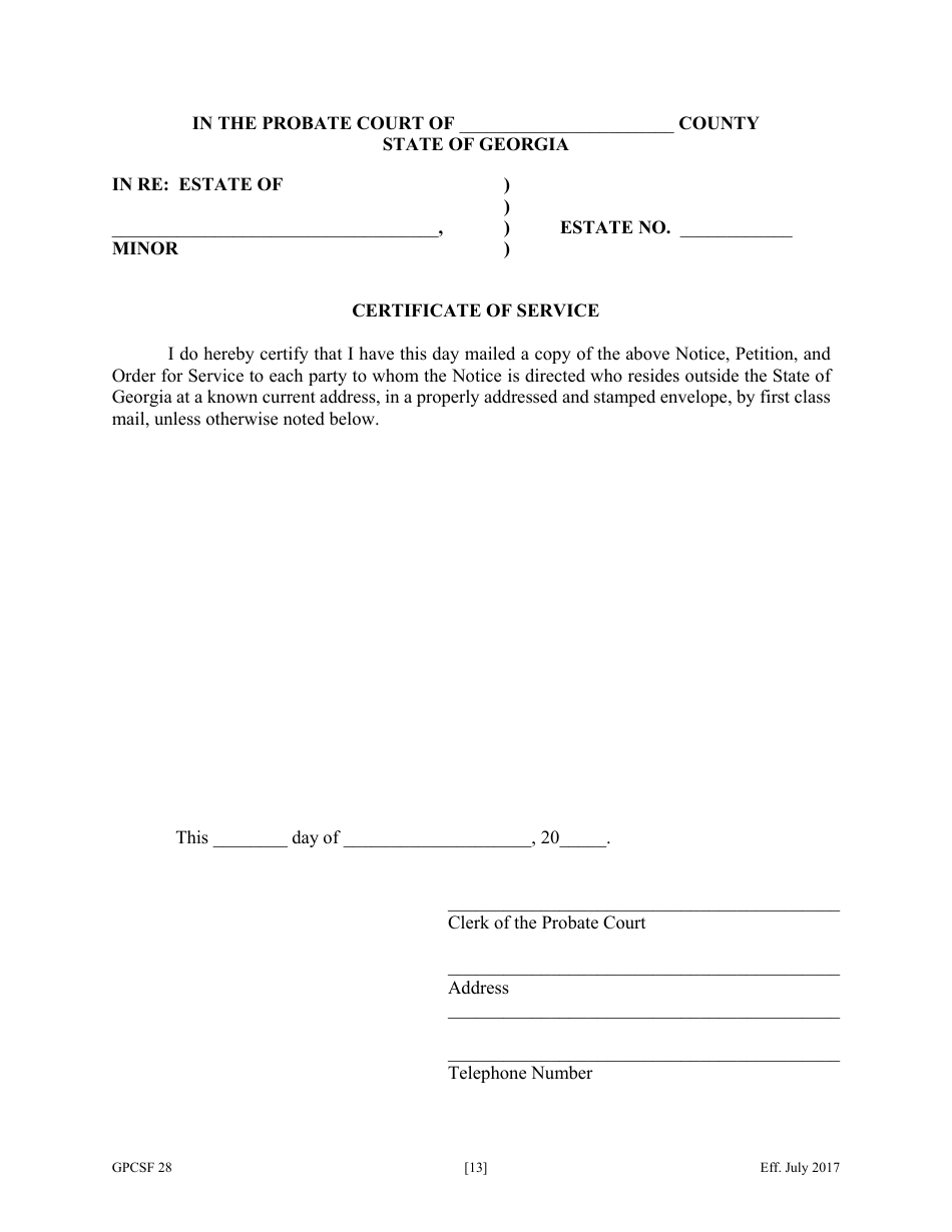 Form GPCSF28 Petition for Temporary Letters of Guardianship of Minor - Georgia (United States), Page 15