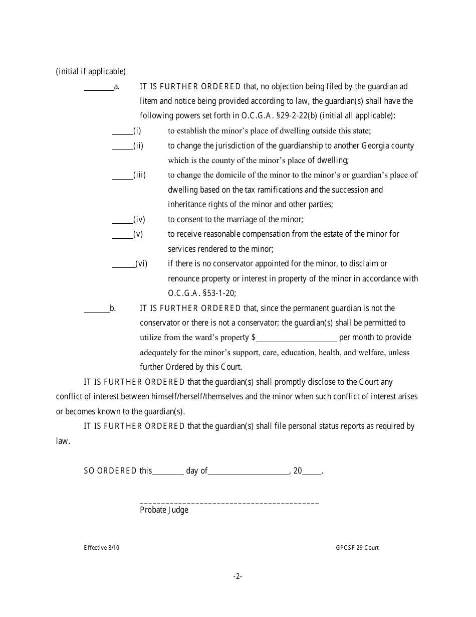 Form GPCSF29 - Fill Out, Sign Online and Download Printable PDF ...