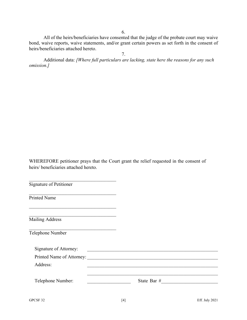 Form GPCSF32 - Fill Out, Sign Online and Download Fillable PDF, Georgia ...