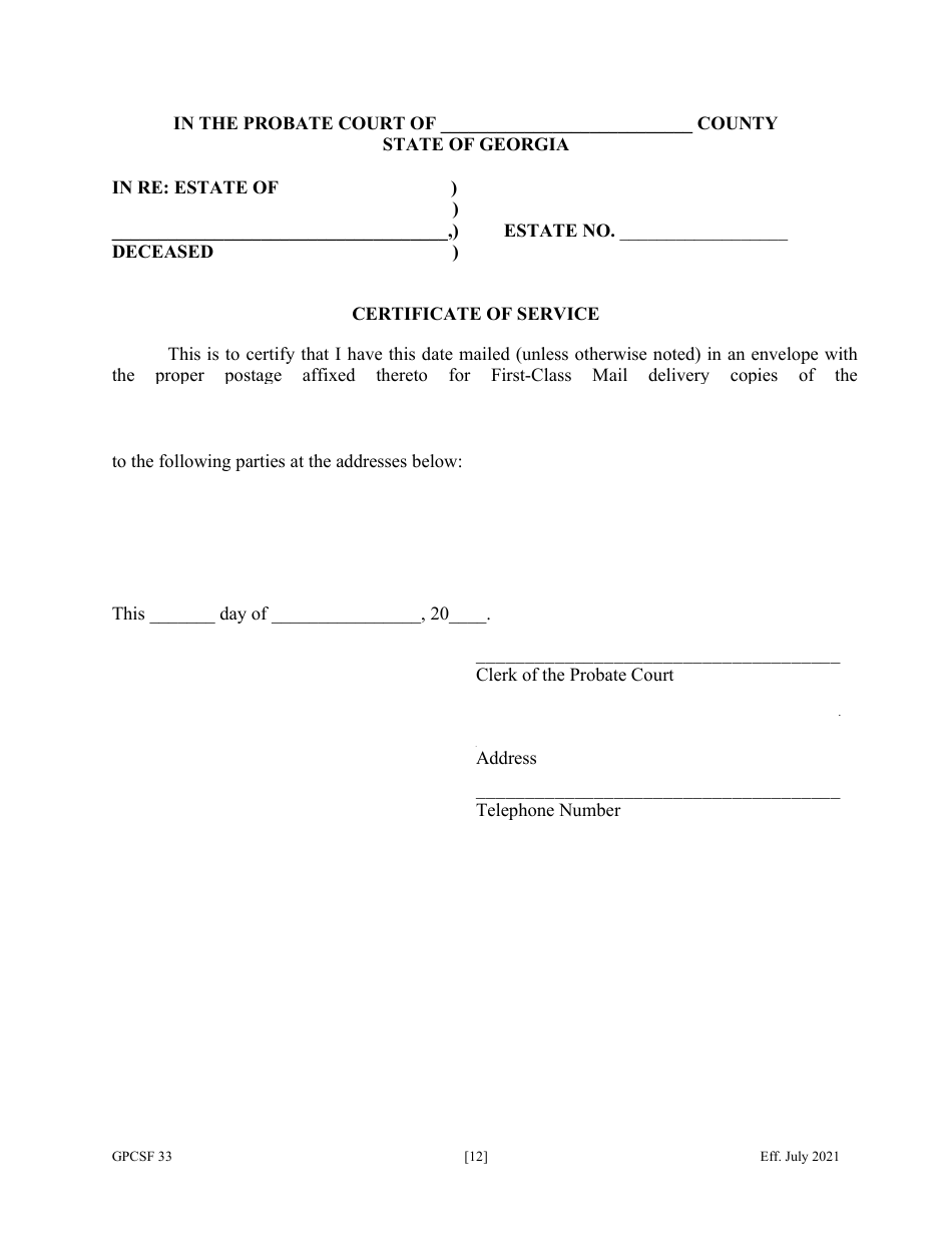 Form GPCSF33 Petition for Discharge of Personal Representative - Georgia (United States), Page 14