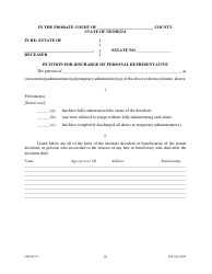 Form GPCSF33 Petition for Discharge of Personal Representative - Georgia (United States), Page 3