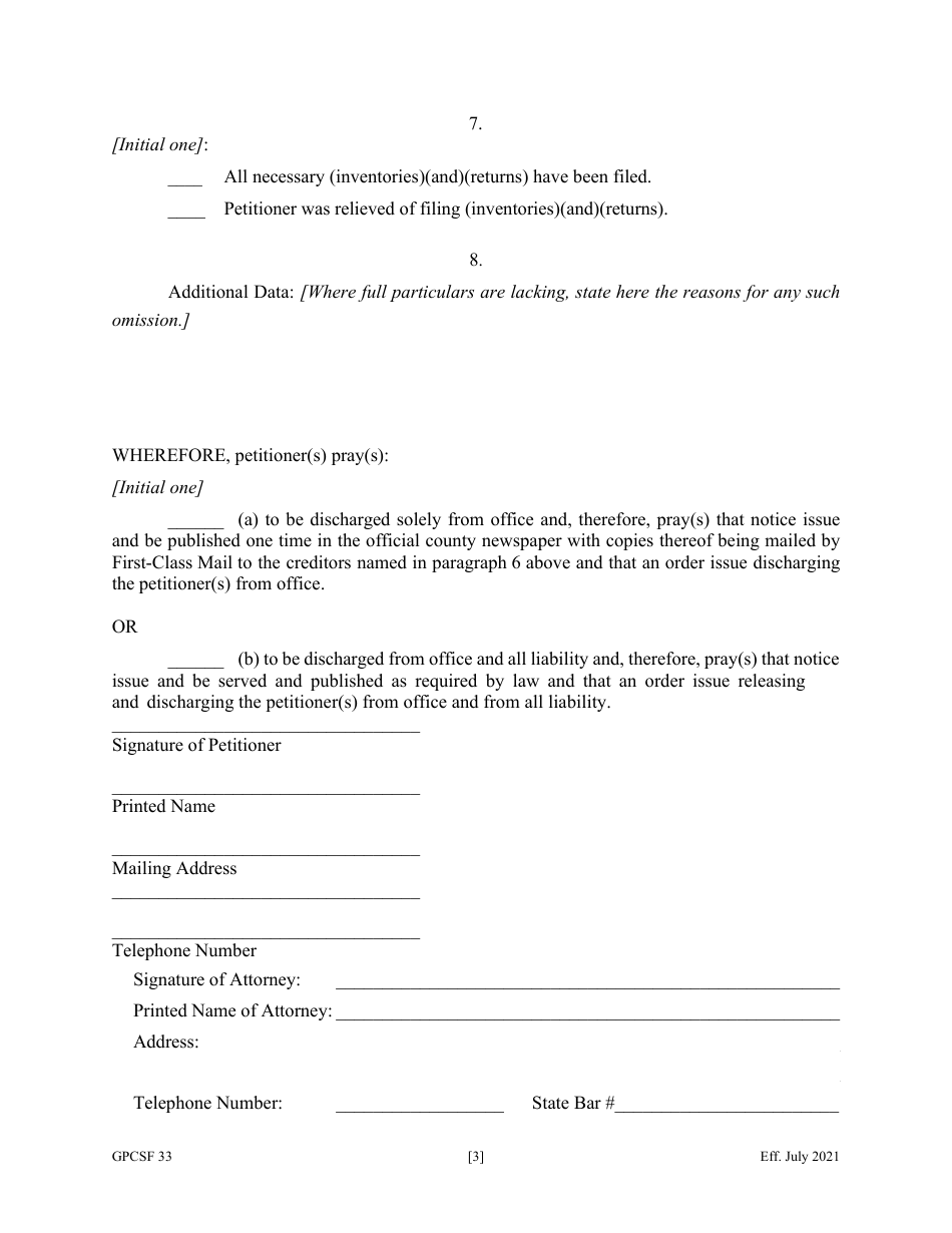 Form GPCSF33 - Fill Out, Sign Online and Download Fillable PDF, Georgia ...