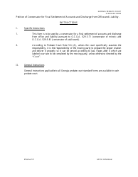 Form GPCSF34 Petition of Conservator for Final Settlement of Accounts and Discharge From Office and Liability - Georgia (United States)
