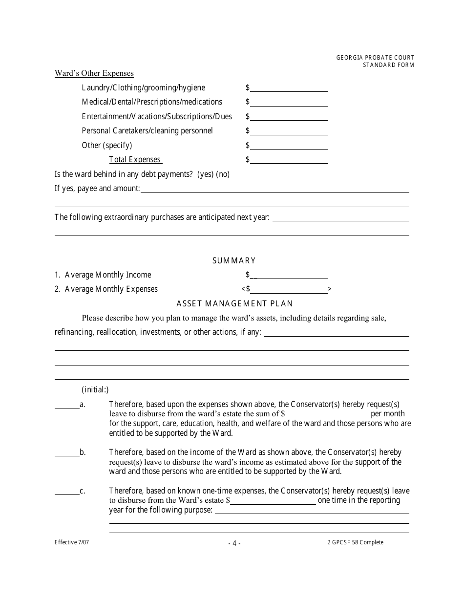 Form GPCSF58 - Fill Out, Sign Online and Download Printable PDF ...