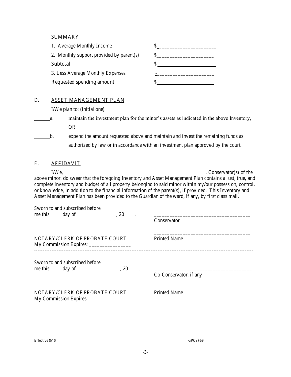 Form GPCSF59 - Fill Out, Sign Online and Download Printable PDF ...