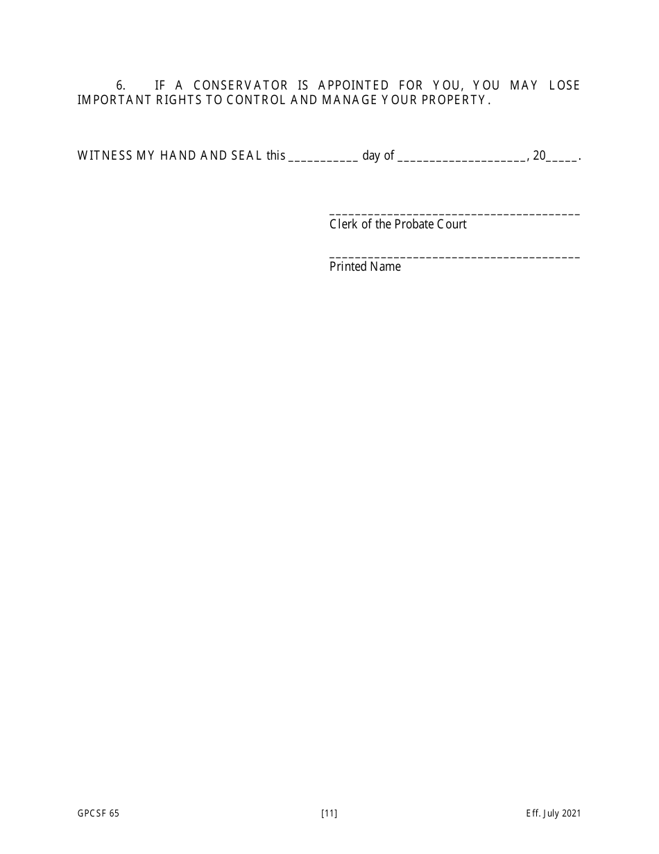 Form GPCSF65 Petition for Termination of Guardianship / Conservatorship and Restoration of Rights - Georgia (United States), Page 12