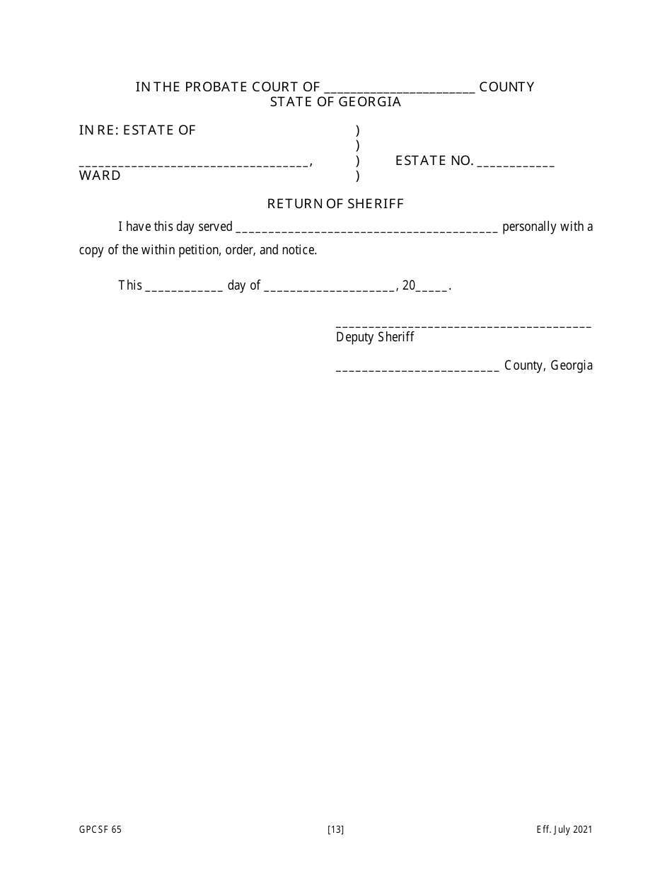 Form GPCSF65 Petition for Termination of Guardianship / Conservatorship and Restoration of Rights - Georgia (United States), Page 14