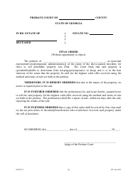 Form GPCSF71 Petition for Leave to Sell Perishable Property by Personal Representative - Georgia (United States), Page 4
