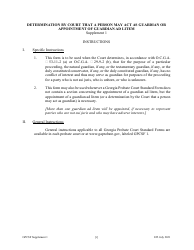 Document preview: Supplement 1 Determination by Court That a Person May Act as Guardian or Appointment of Guardian Ad Litem - Georgia (United States)