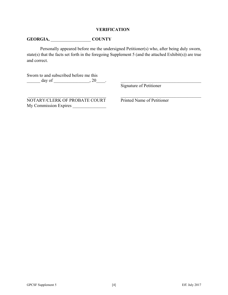 Supplement 5 Supplement to Petition Seeking Appointment as Testamentary Guardian - Georgia (United States), Page 5