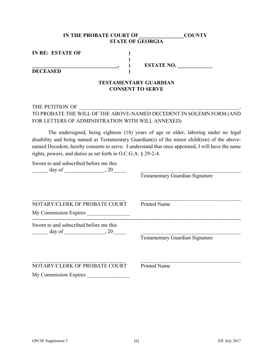 Georgia (United States) Supplement to Petition Seeking Appointment as ...