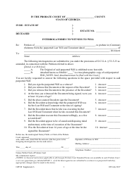 Document preview: Supplement 6 Interrogatories to Witness to Will - Georgia (United States)