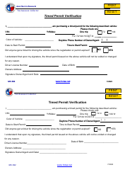 Document preview: Form MV-502 Timed Permit Verification - Harris County, Texas