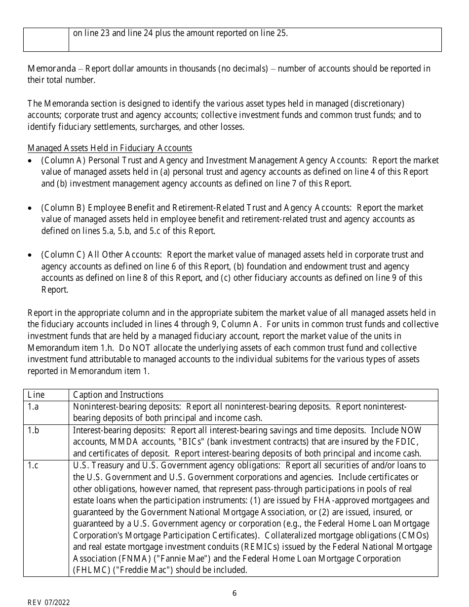 Instructions for Fiduciary and Related Services Report - South Dakota, Page 6