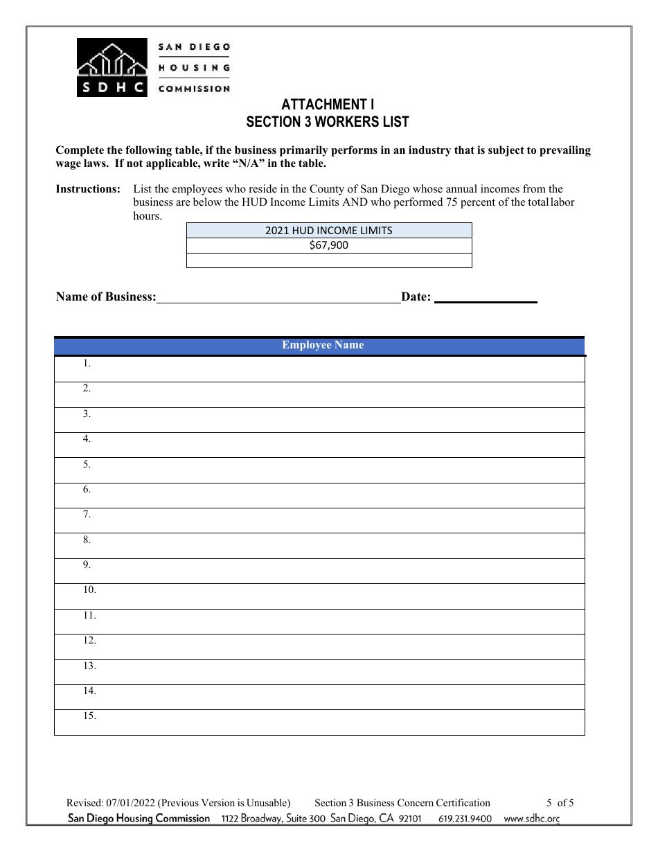 Section 3 Business Concern Certification - City of San Diego, California, Page 5