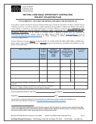 Section 3 and Equal Opportunity Contracting Project Utilization Plan - City of San Diego, California, Page 2