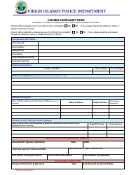Form CCF-1 Citizen Complaint Form - Virgin Islands