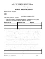 Document preview: Affidavit of Concurrent Employment - South Dakota
