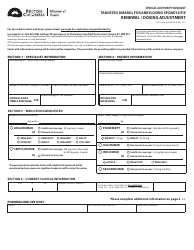 Form HLTH5366 Special Authority Request - Targeted Dmards for Ankylosing Spondylitis - Renewal/Dosing Adjustment - British Columbia, Canada