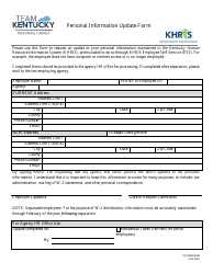 Personal Information Update Form - Kentucky