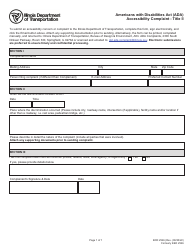 Document preview: Form BCR2456 Americans With Disabilities Act (Ada) Accessibility Complaint - Title Ii - Illinois