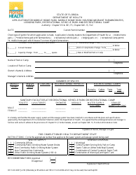 DH Form 4037 Application for Mobile Home Park, Mobile Home Park Housing Migrant Farmworkers, Lodging Park, Recreational Vehicle Park and Recreational Camp - Florida