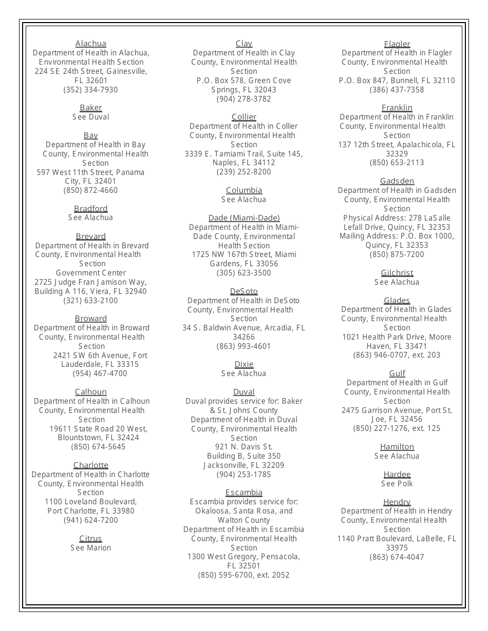 DH Form 4037 Application for Mobile Home Park, Mobile Home Park Housing Migrant Farmworkers, Lodging Park, Recreational Vehicle Park and Recreational Camp - Florida, Page 2