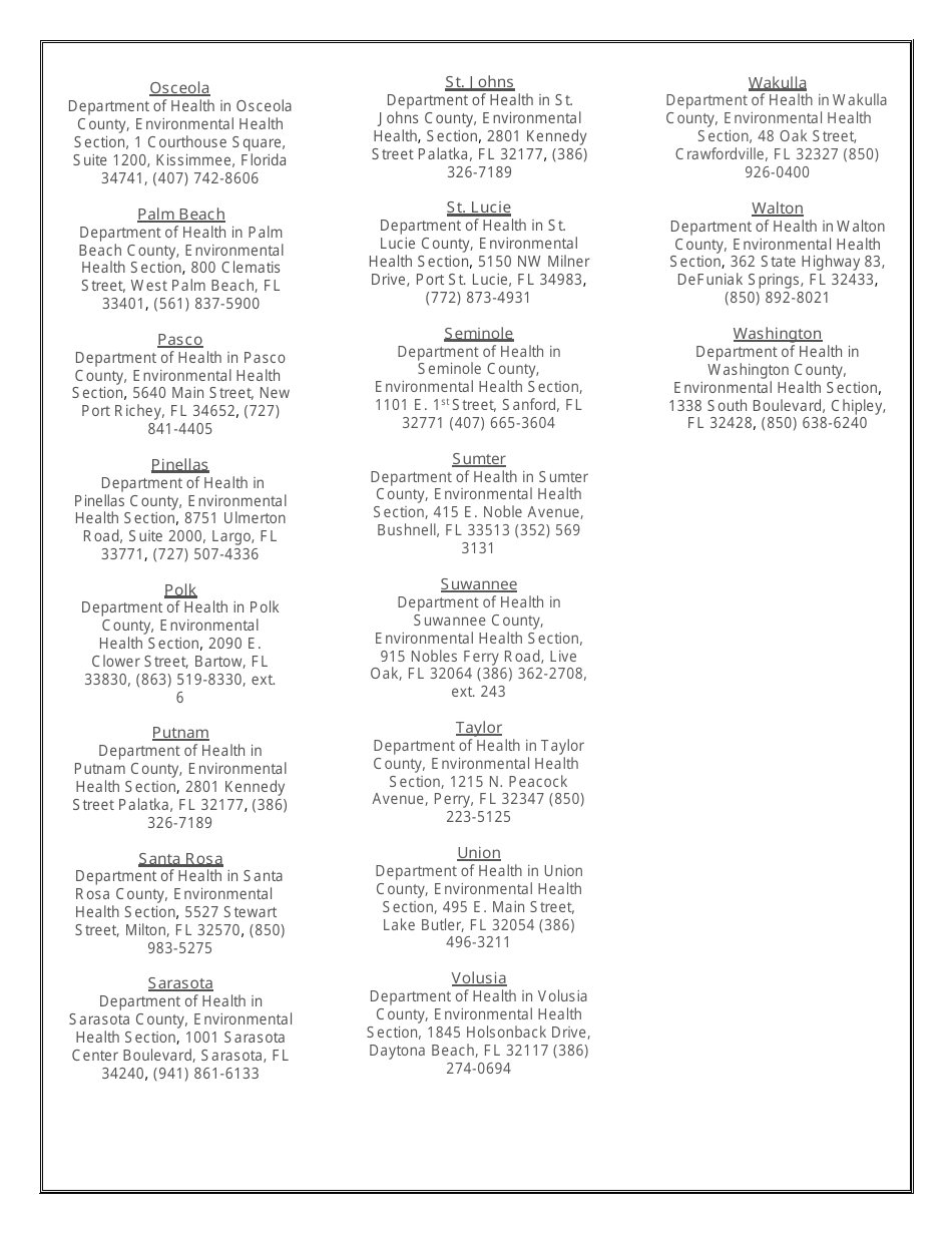 DH Form 4037 Application for Mobile Home Park, Mobile Home Park Housing Migrant Farmworkers, Lodging Park, Recreational Vehicle Park and Recreational Camp - Florida, Page 4
