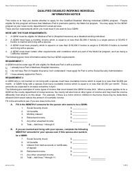 Document preview: Form MC010 Qualified Disabled Working Individual Information Notice - California