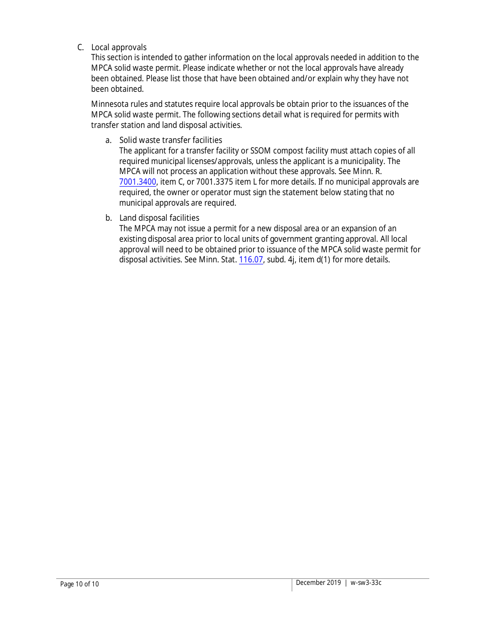 Instructions for Form w-sw3-33, w-sw3-33A, w-sw3-33B - Minnesota, Page 10