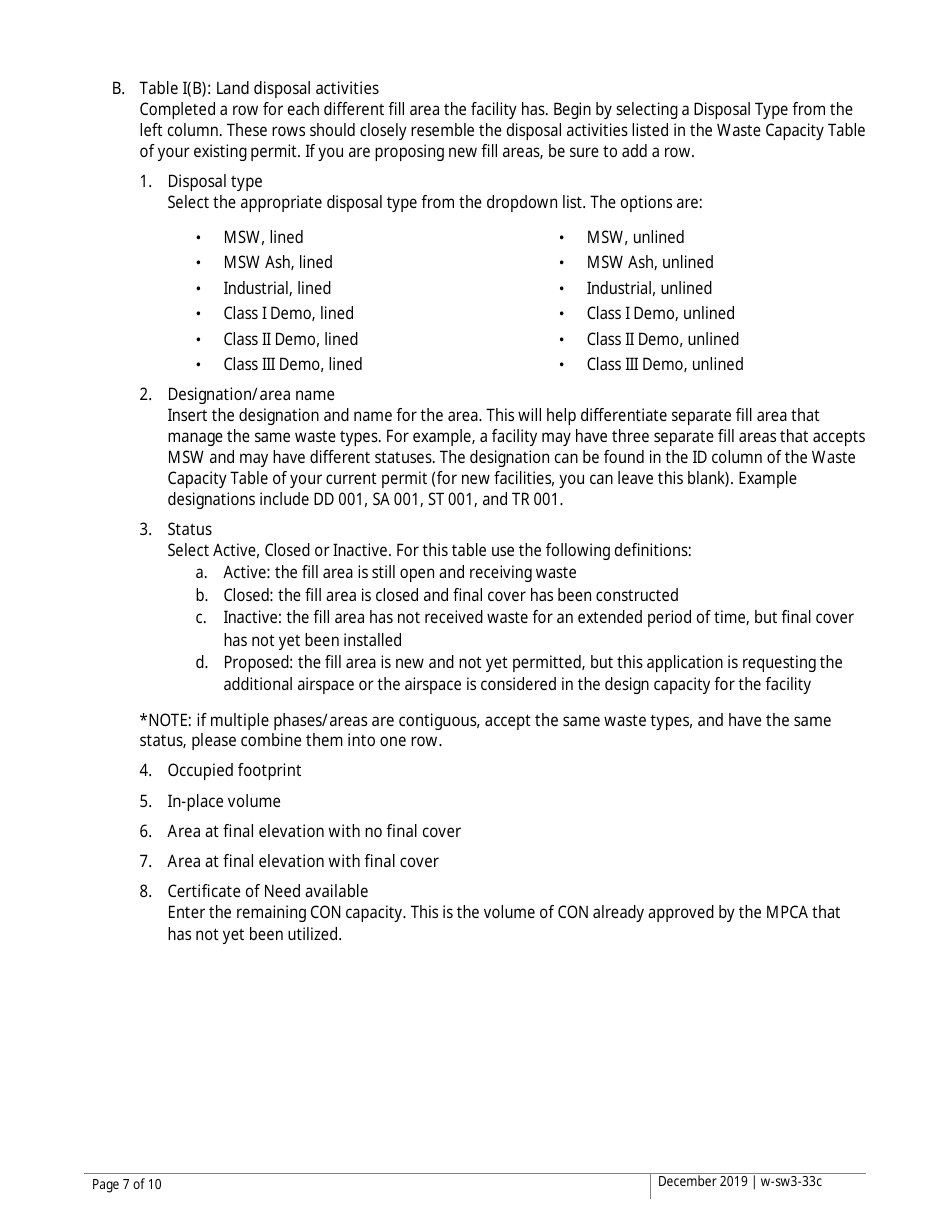 Instructions for Form w-sw3-33, w-sw3-33A, w-sw3-33B - Minnesota, Page 7