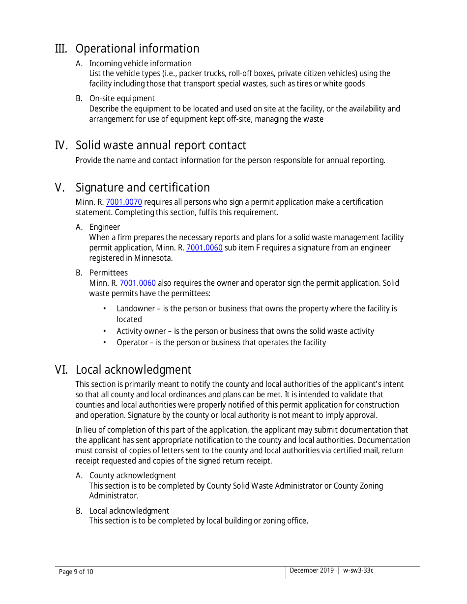 Instructions for Form w-sw3-33, w-sw3-33A, w-sw3-33B - Minnesota, Page 9