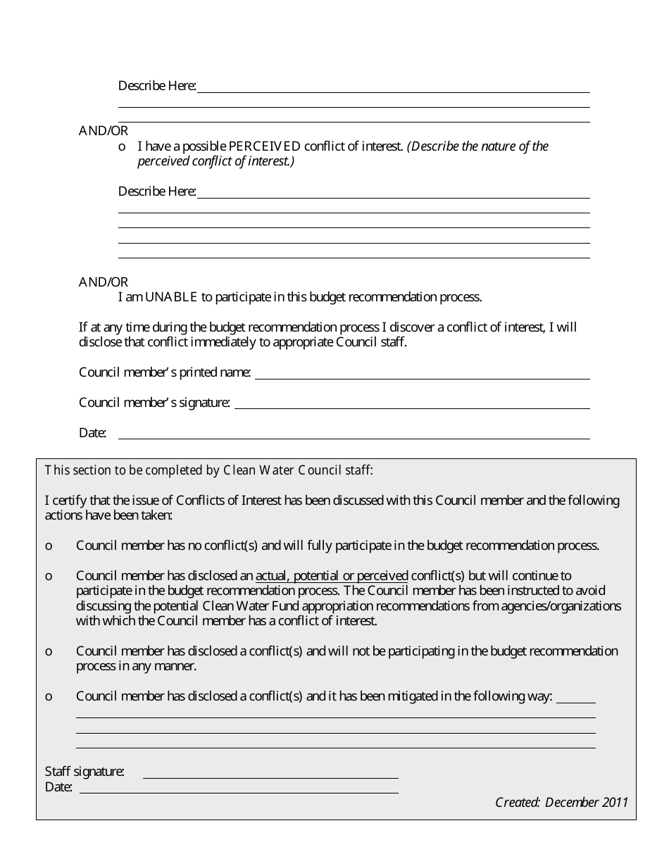 Form wq-cwc7-02A Conflict of Interest Disclosure Form - Minnesota, Page 2