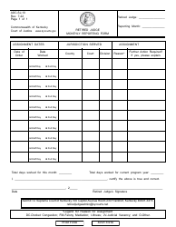 Document preview: Form AOC-SJ-10 Retired Judge Monthly Reporting Form - Kentucky