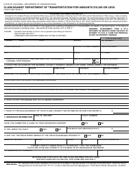 Form LD-0274 Claim Against Department of Transportation for Amounts $10,000 or Less - California