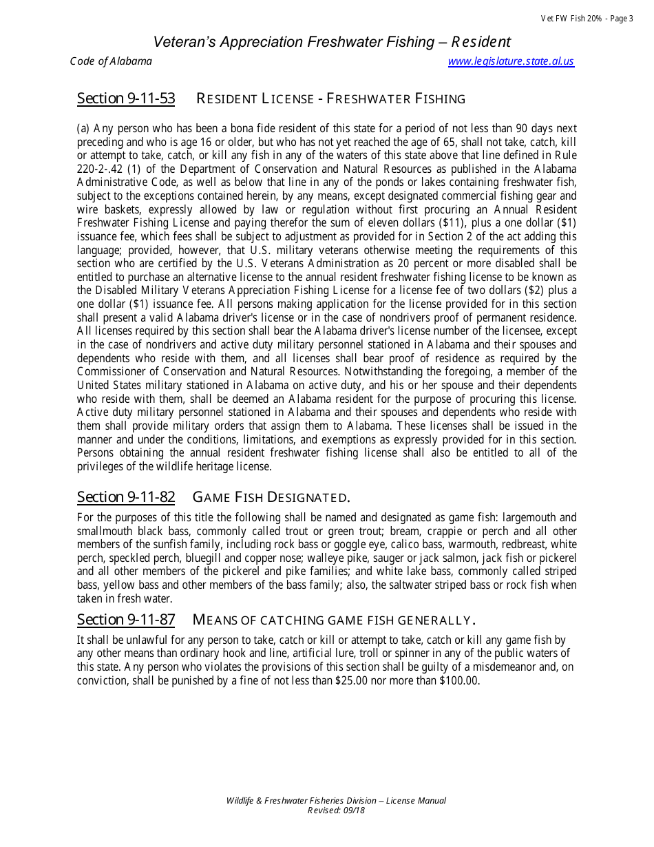 Disabled Military Veterans Appreciation Annual Freshwater Fishing License - Resident - Alabama, Page 4
