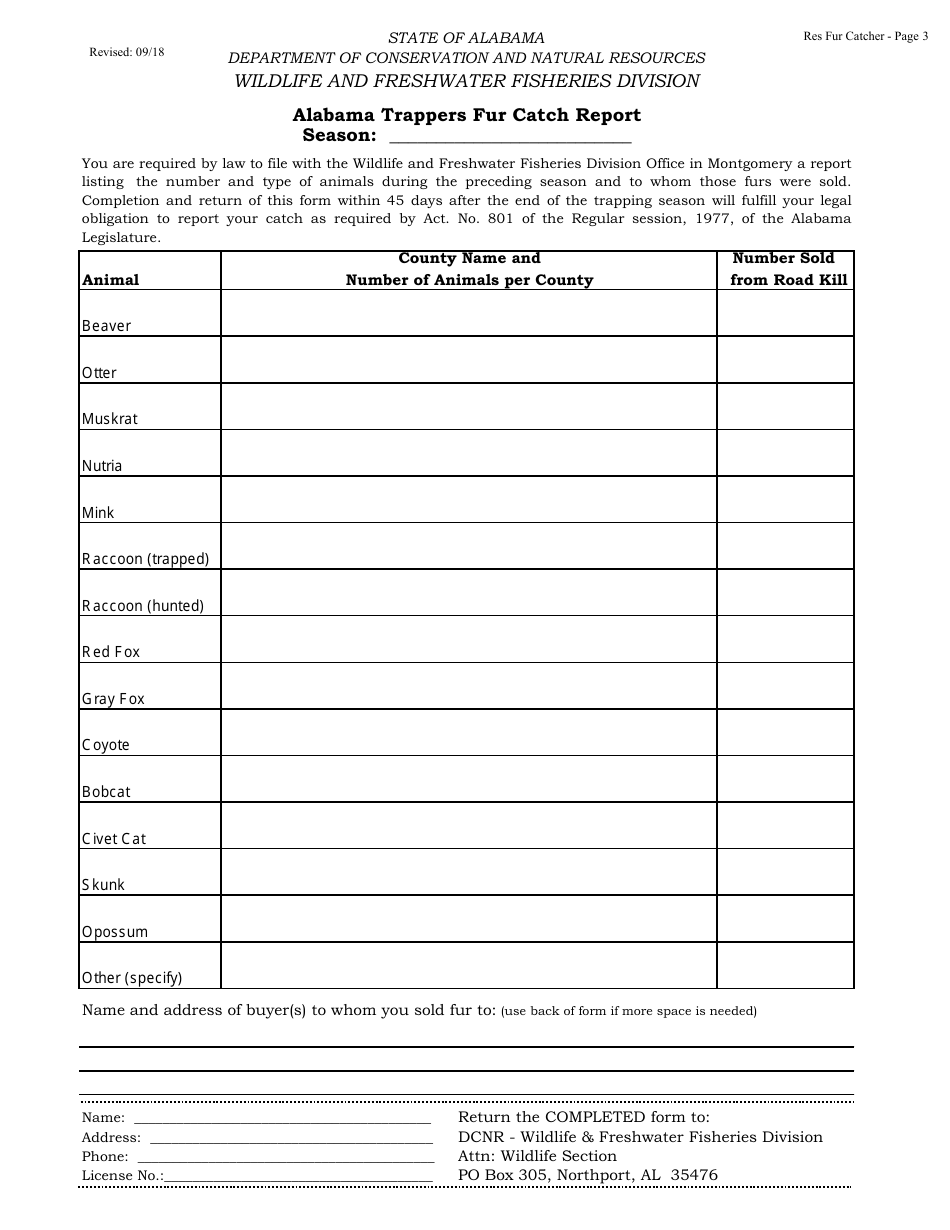Fur Catcher License - Resident - Alabama, Page 3