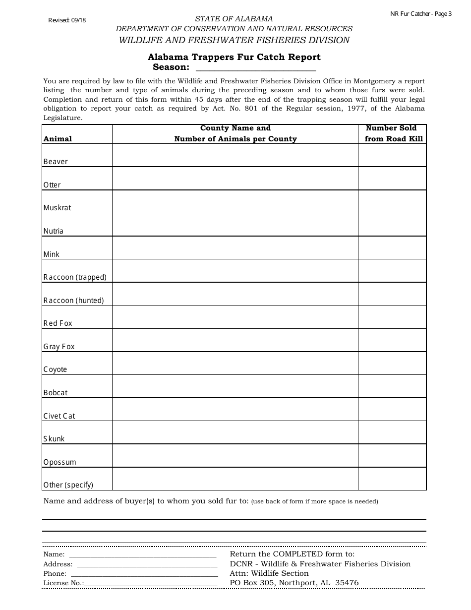 Fur Catcher License - Non-resident - Alabama, Page 3
