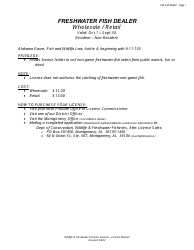 Document preview: Freshwater Fish Dealer License - Resident - Non-resident - Alabama