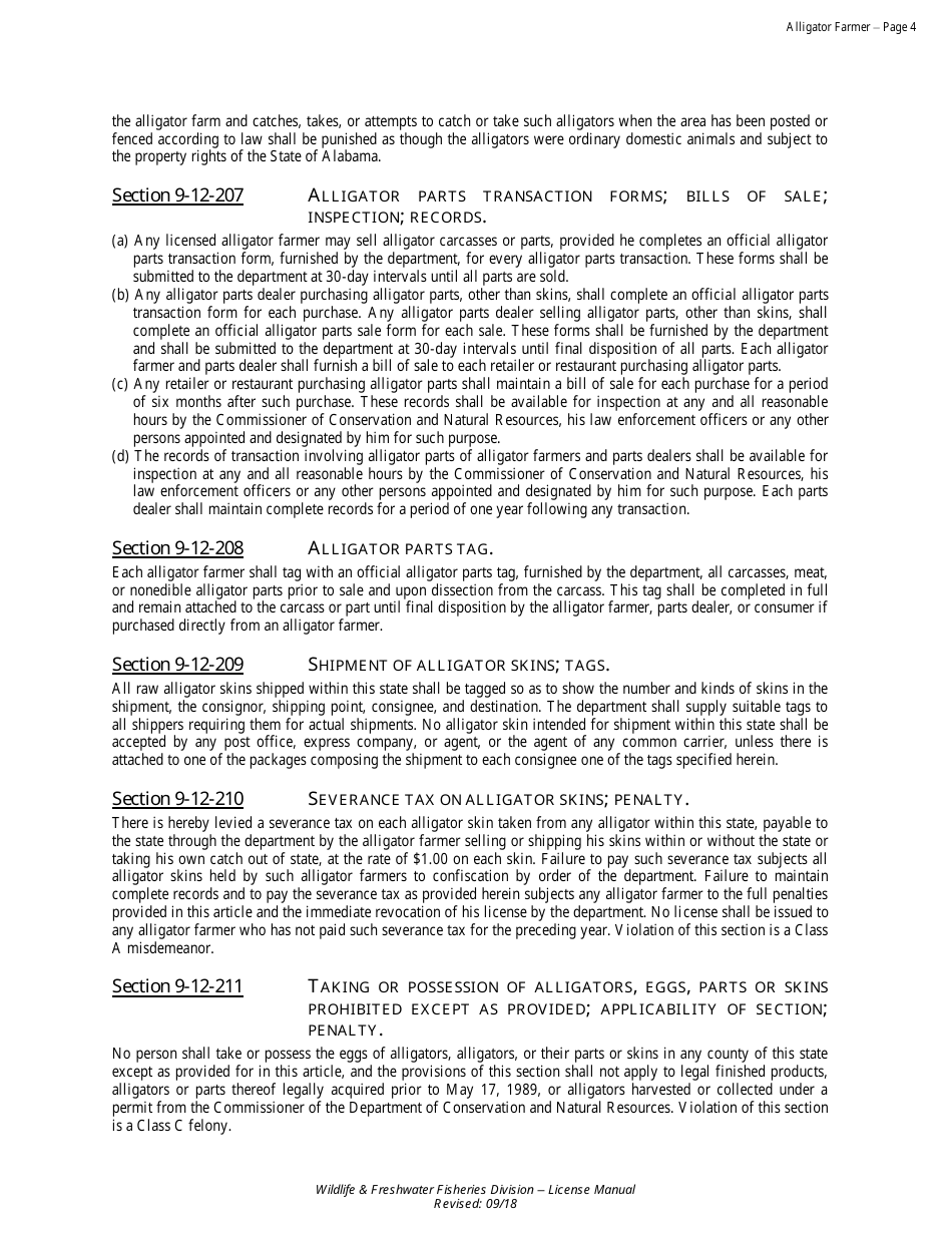 Alligator Farmer License - Resident - Non-resident - Alabama, Page 4