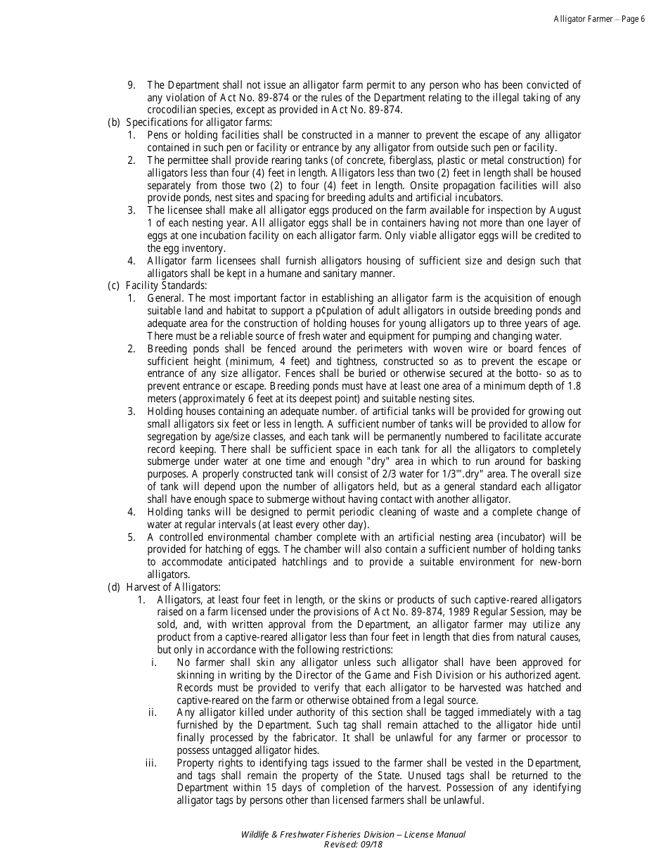 Alligator Farmer License - Resident - Non-resident - Alabama, Page 6