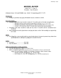 Document preview: Mussel Buyer License - Resident - Non-resident - Alabama