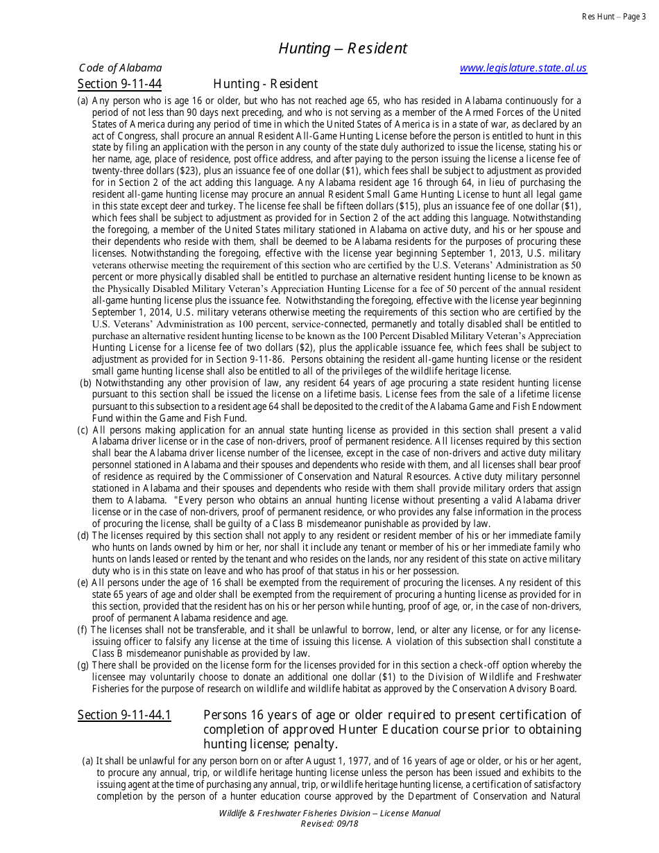 Hunting License - Resident - Alabama, Page 4