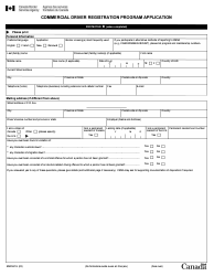 Form BSF597 Commercial Driver Registration Program Application - Canada