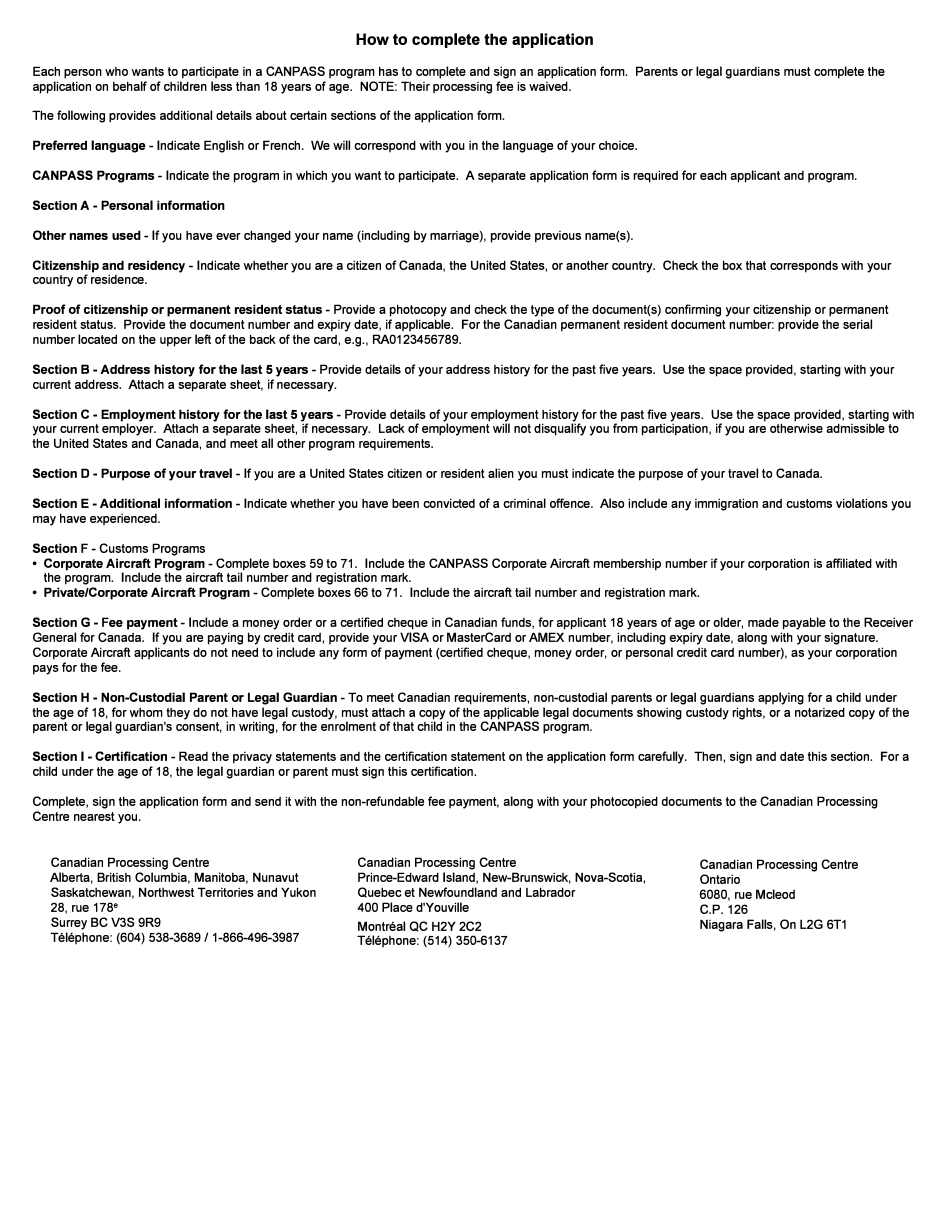 Form E672 Canpass Application Form - Canada, Page 4