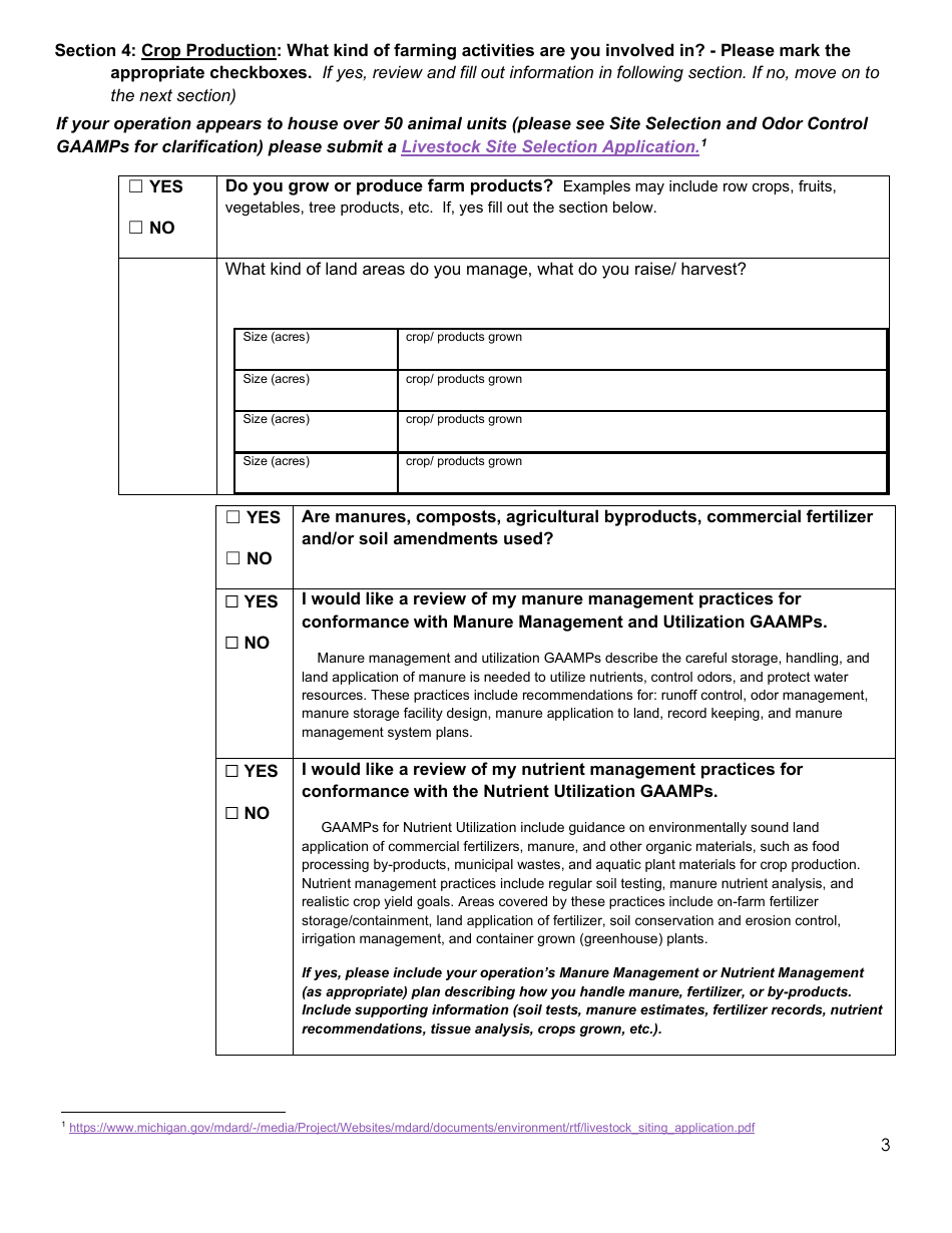 Conformance Request Application - Michigan, Page 3