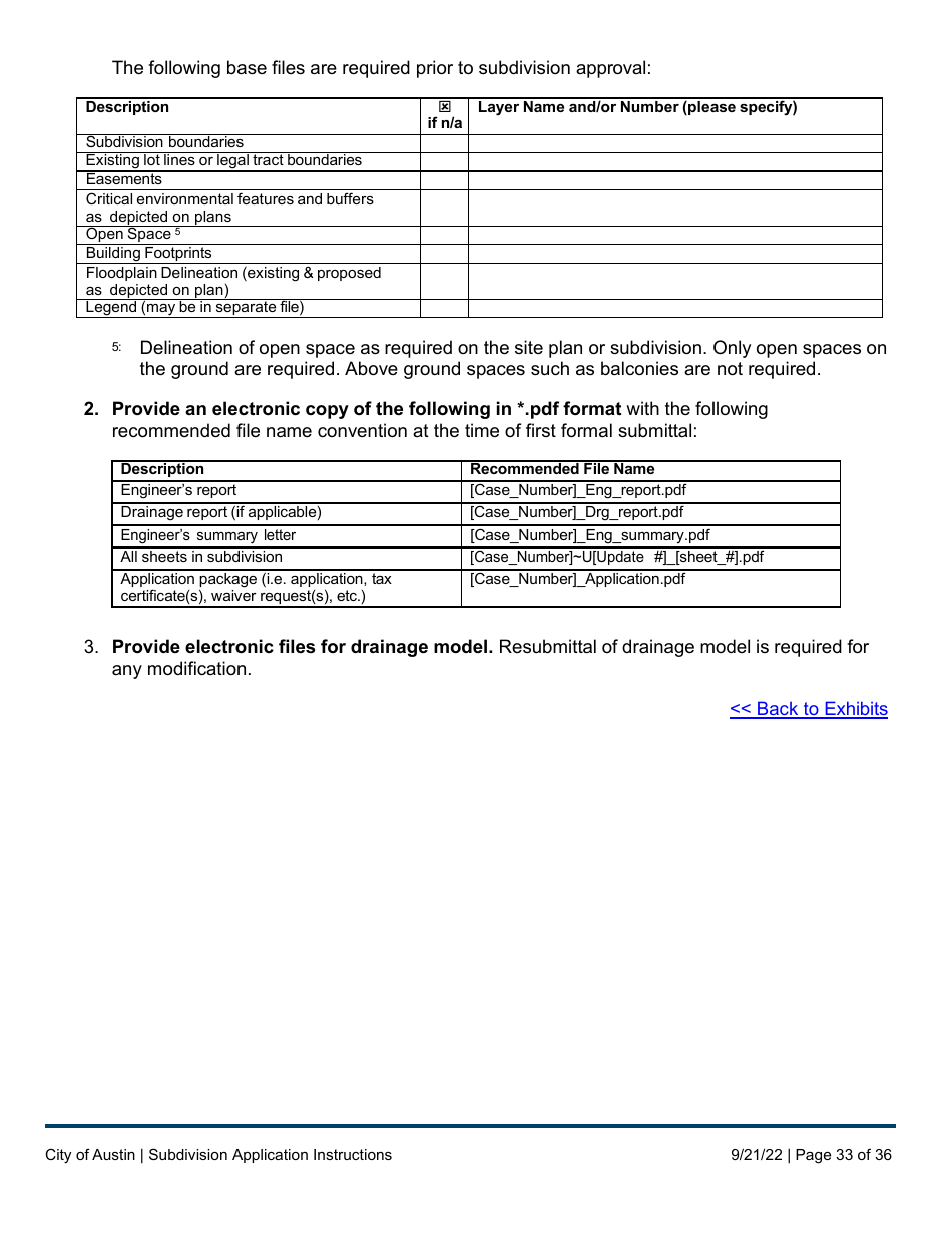 Subdivision Application Instructions - City of Austin, Texas, Page 33