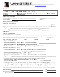 Document preview: Zoning Certificate Application - City of Berkeley, California